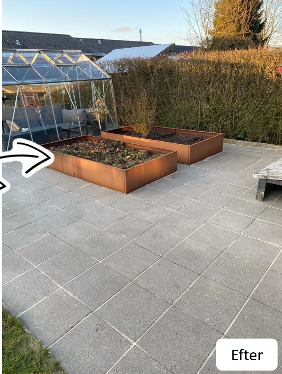 Terrassefliser efter professionel fliserens i Næstved